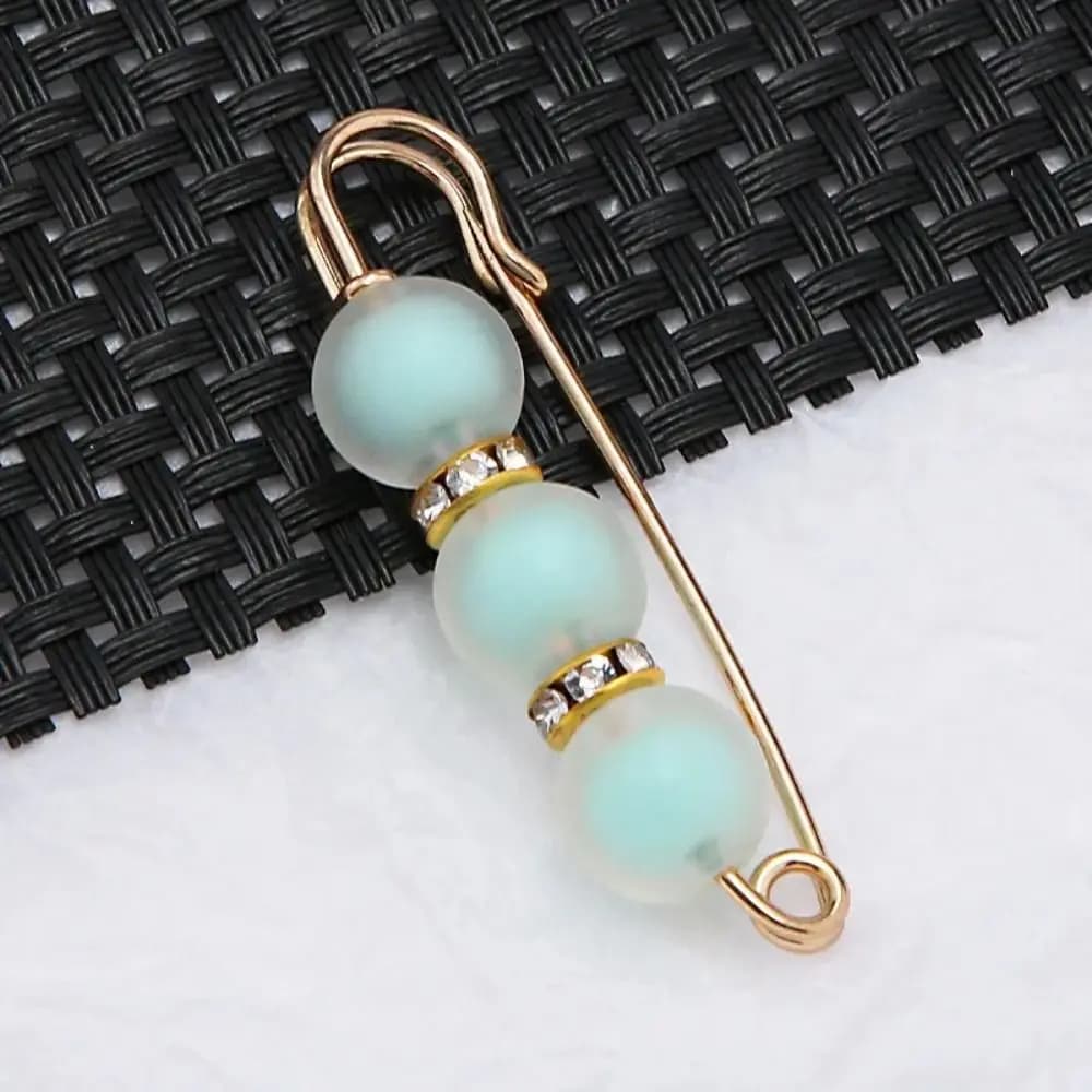Personality Acrylic Detachable Metal Pins Geometric U-Shape Sewing-Free Buckles for Jeans Korean Style Brooch Frosted Bead Women