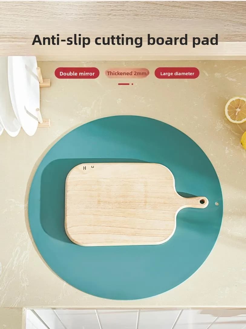 Double Sided Silicone Anti-slip Mat, Round, for Kitchen Floor Protection, Absorption Heat and Heat Resistance