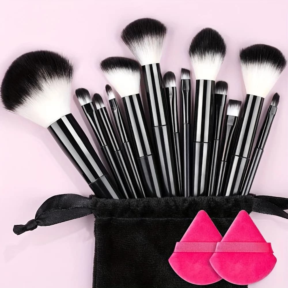 Set di pennelli per trucco 13 pezzi Pennello sintetico premium per fondotinta in polvere, correttore, ombretto, fard, cosmetici, pennelli da viaggio
