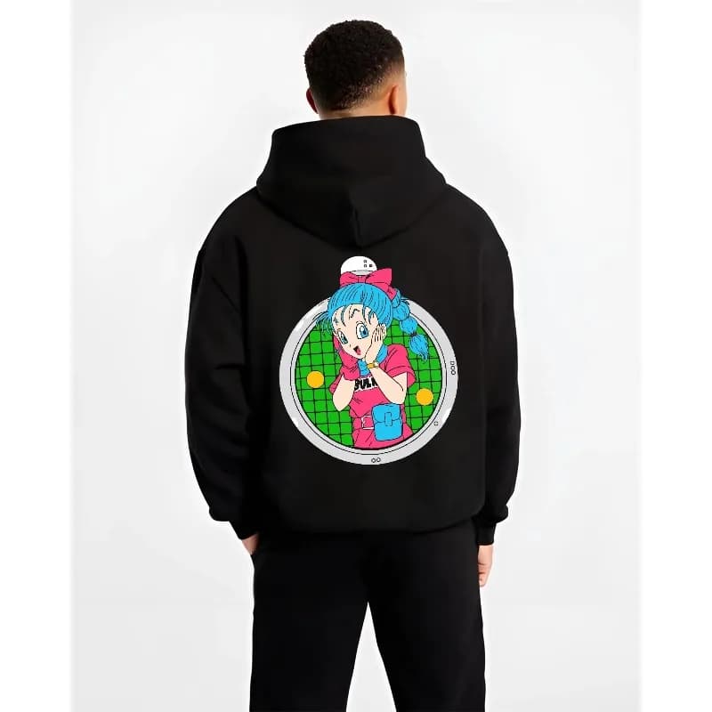 Felpe con cappuccio da uomo autunno inverno Anime giapponesi Dragon Ball Bulma Felpa con cappuccio con stampa Y2K Abbigliamento sportivo maschile oversize in cotone 100%