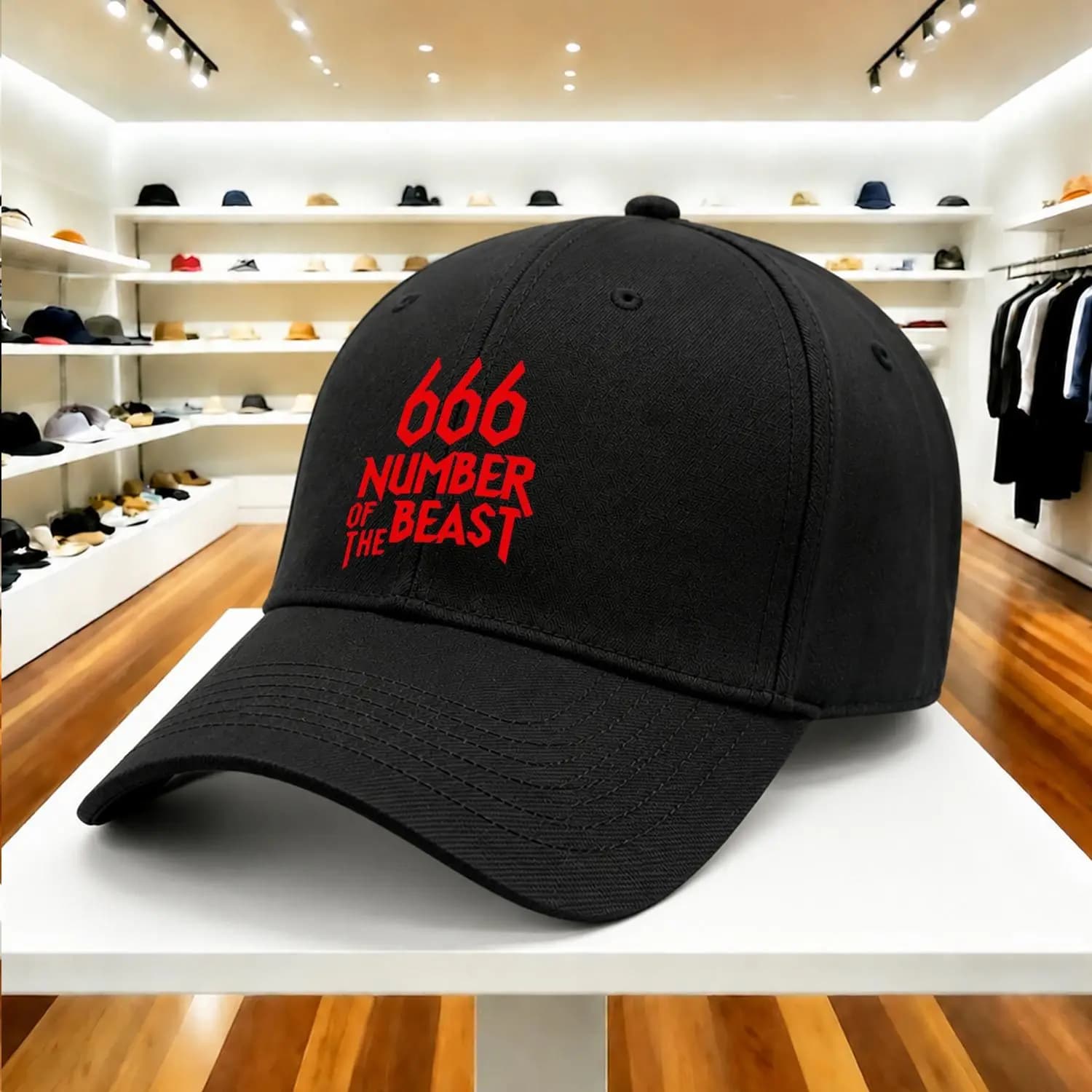 Adjustable Baseball Cap with 666 Number of Beast Print, Retro Trendy Sun Hat for Men and Women, Suitable for Daily Outings, Street Style, Sports, Outdoor Activities and All Occasions, Trucker Hat