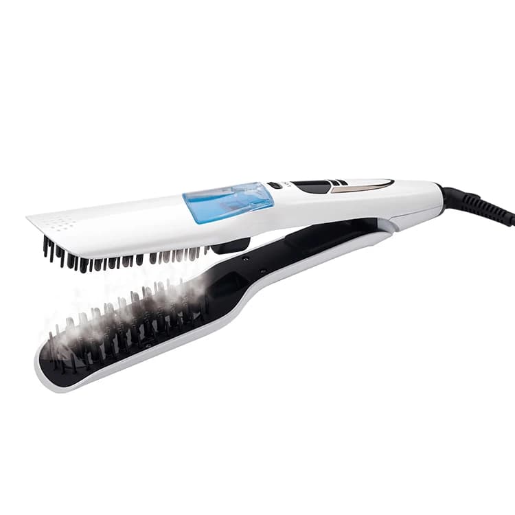 Pettine Professionale a Vapore per Lisciare i Capelli, Piastra in Ceramica con Display LCD, Pettine Elettrico Lisciante a Vapore