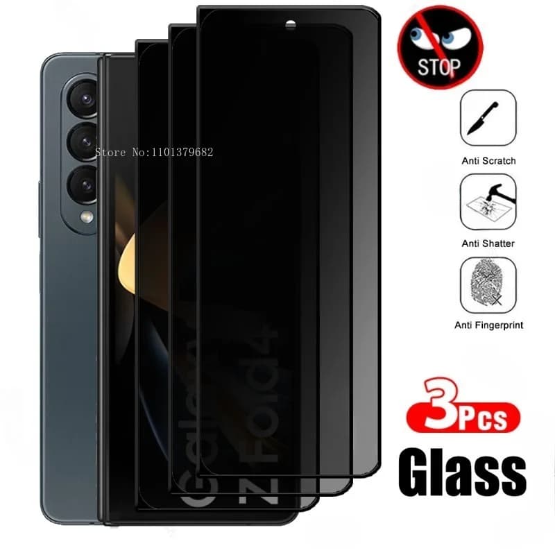 Proteggi schermo privacy da 3 pezzi per SamSung per Galaxy Z Fold 3 4 5 Vetro temperato anti-spia Finitura liscia