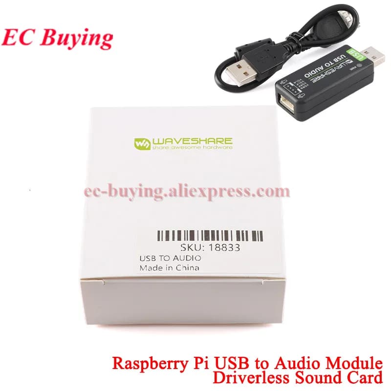 Modulo Scheda Audio USB per Raspberry Pi 3B Plus 4 4B 8GB/ Jetson Nano B01 A02, Microfono/Altoparlante Riproducibile/Registrabile