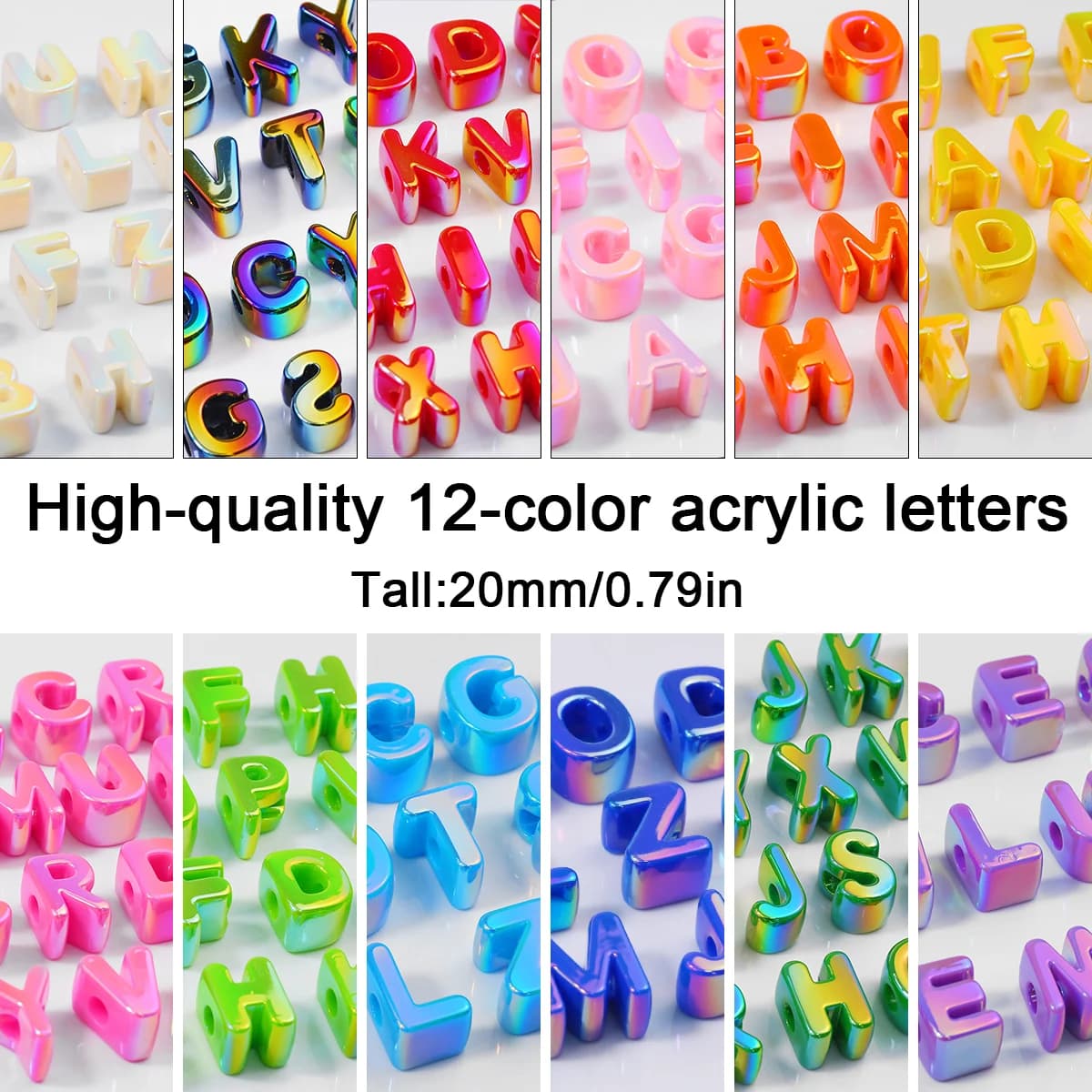 20mm Red Orange White Christmas UV Mixed Letters Spacer Loose Beads For Making Jewelry Necklace Beading DIY BraceletsAccessories