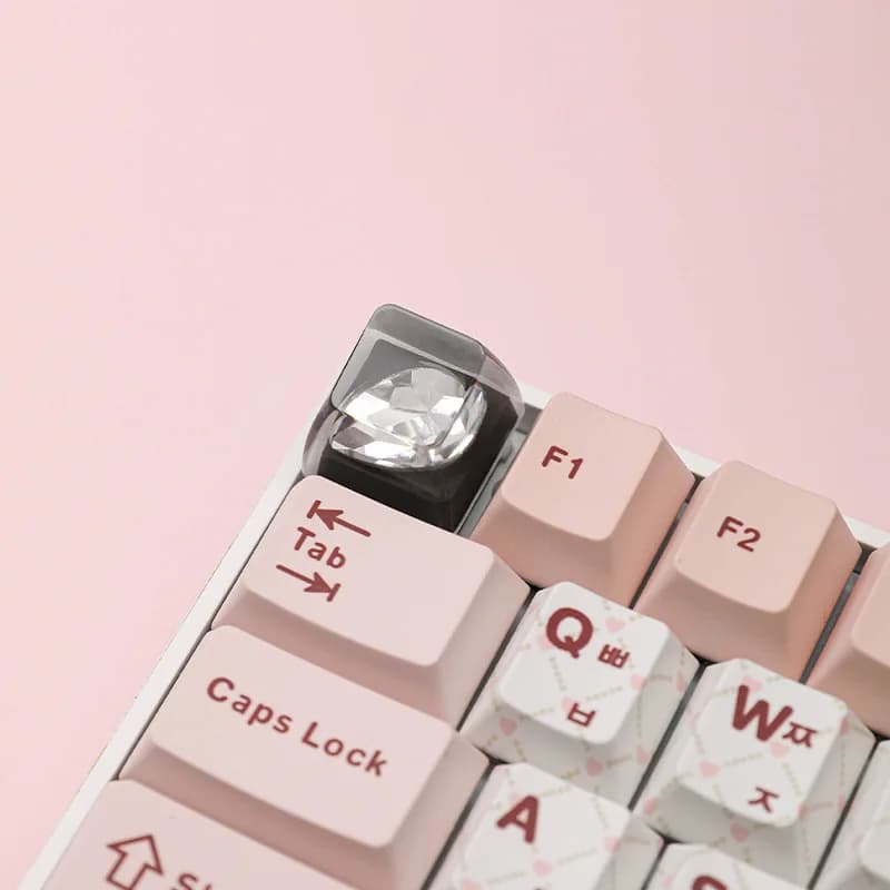 Keycap in Resina Epossidica Trasparente a Forma di Cuore dell'Africa, per Tastiera Meccanica con Asta Incrociata, Keycap a Forma di Diamante