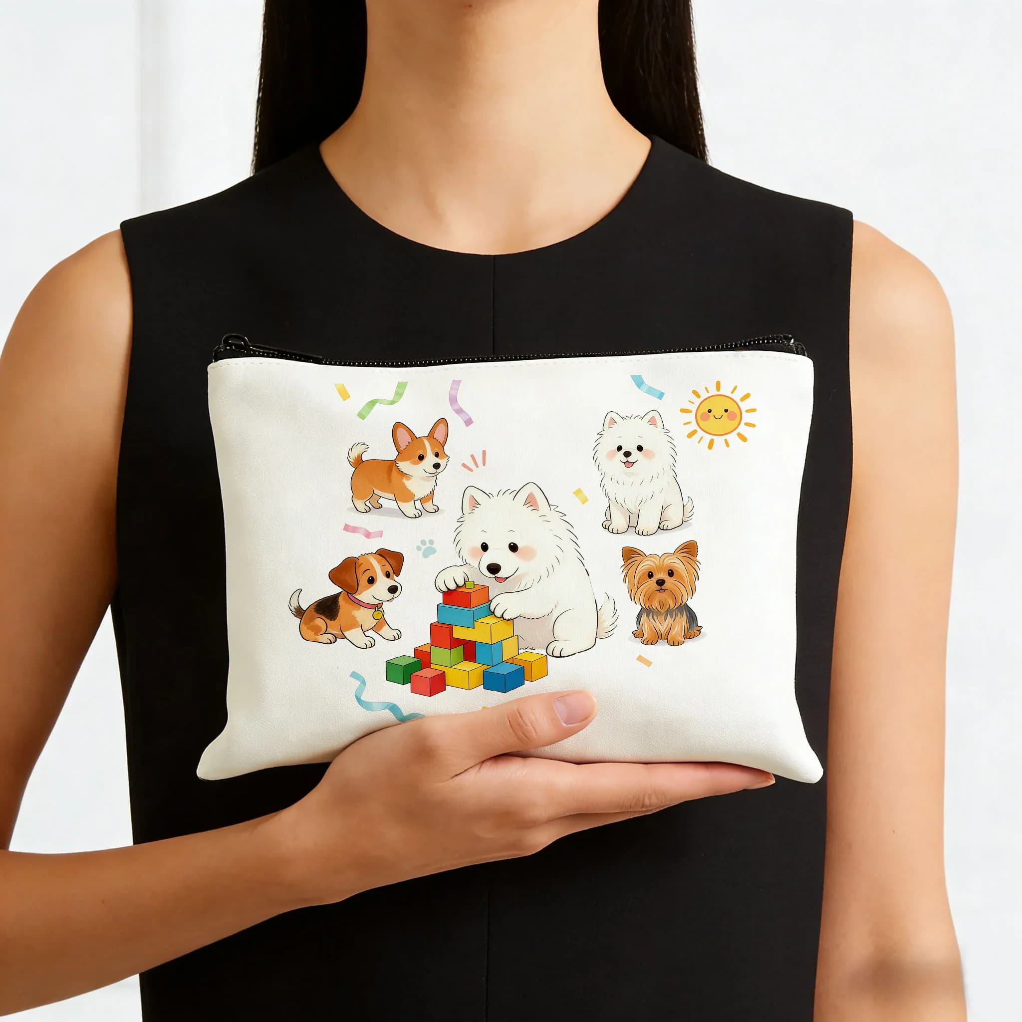 Borsa da viaggio a tema cucciolo di Samoiedo 1PC, borsa per trucco multiuso e astuccio, adatta per viaggi e riporre oggetti
