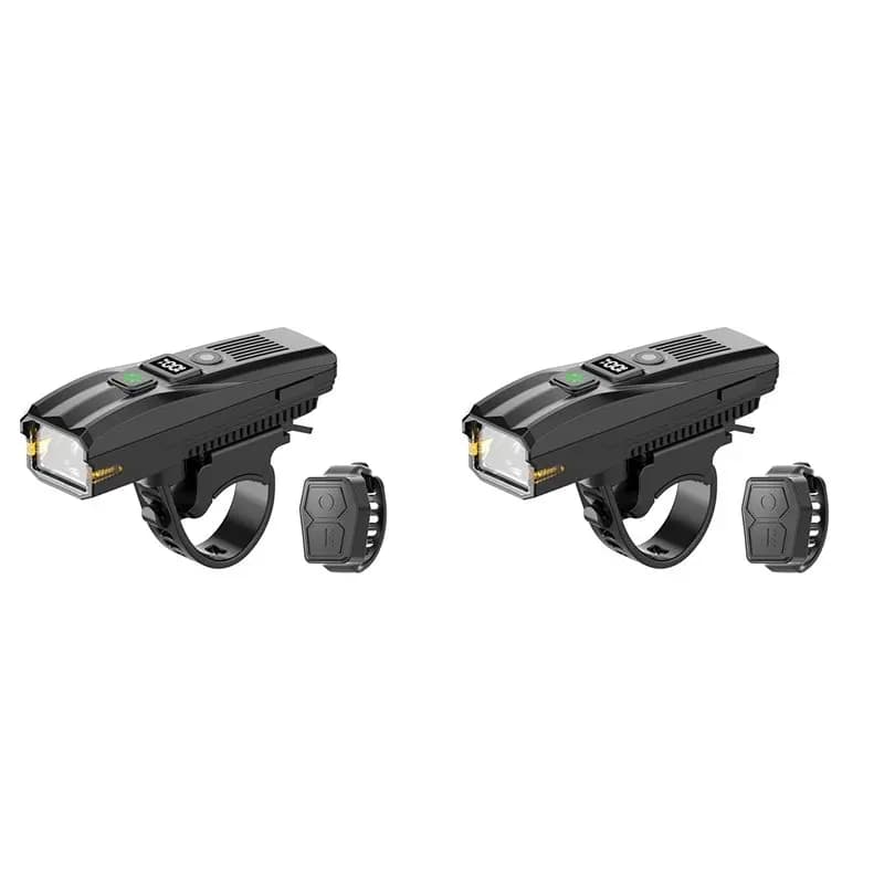 ABJM-2X Luce Anteriore Intelligente per Bicicletta Ricaricabile con Clacson e Telecomando Wireless