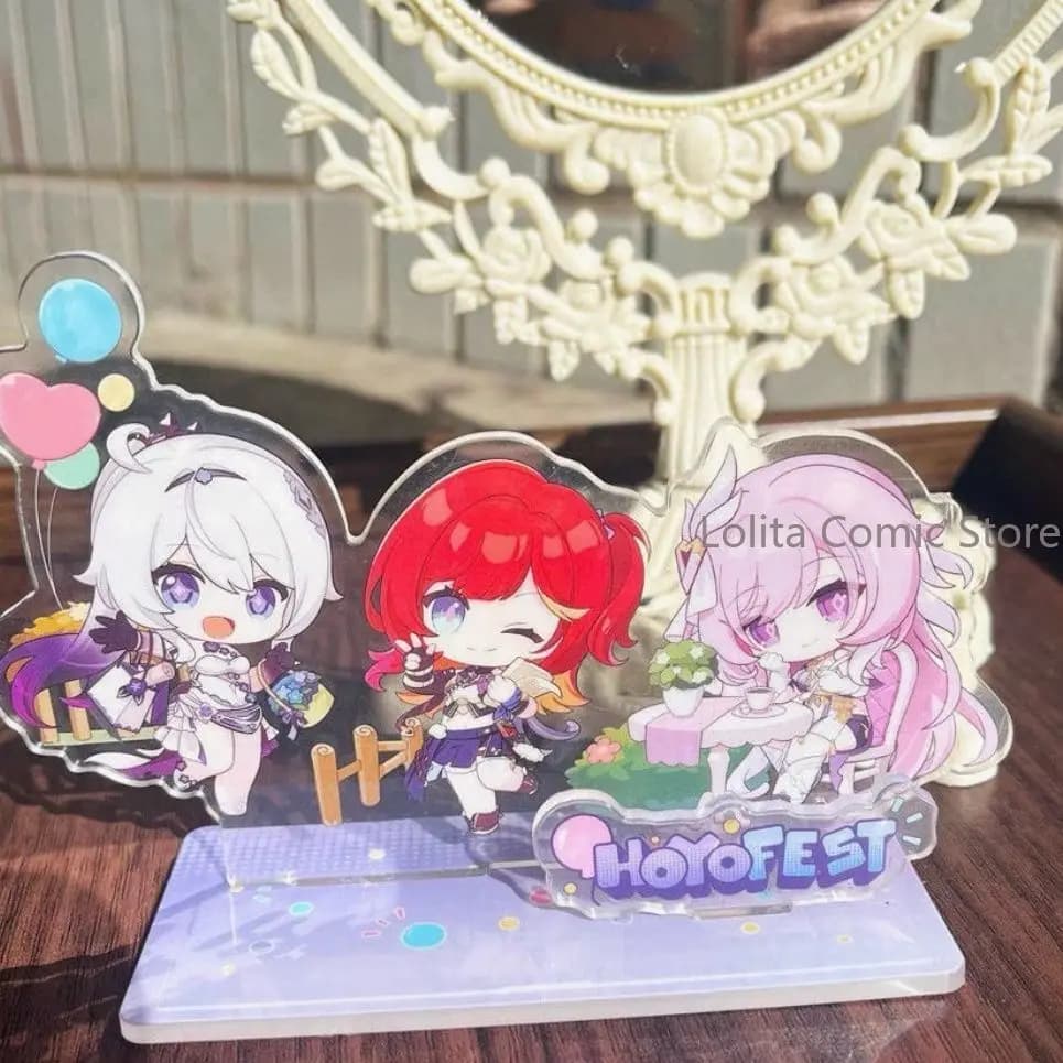 Honkai Impact 3rd Elysia Kiana Kaslana Senadina Cosplay Acrylic Standee Ornament Cartoon Figure Model Toy Collection Xmas Gift