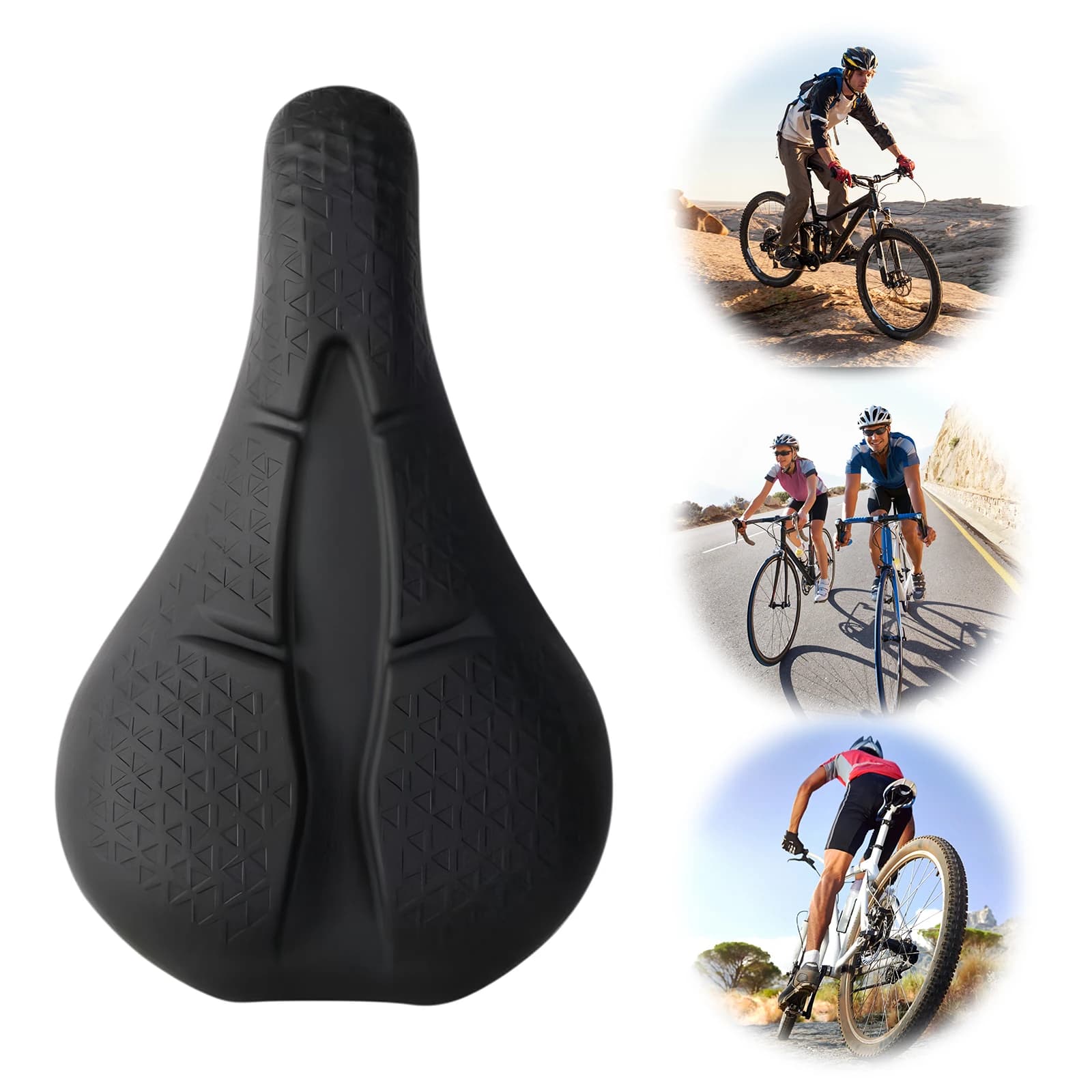 Soft Waterproof Silicone Bicycle Seat Cover Thick Gel Cushion Anti-Slip Ergonomic Shock Absorbing Bike Saddle