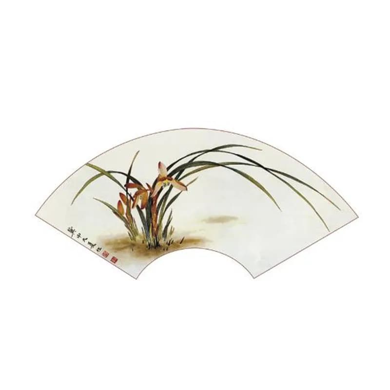 DIY Suzhou Embroidery Starter Kit Beginners Orchid Plum Blossom Fan Shaped Handmade Embroidery Self Study Craft Set