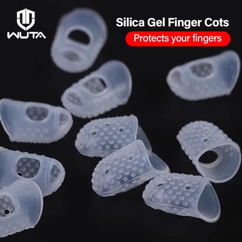 WUTA 10 pz/30 pz Gel di Silice Dita Culle Punta Delle Dita Protezione Del Chiodo Copertura Guanti Cucito Facile Chitarra Pollice Dito Plettri Protezione