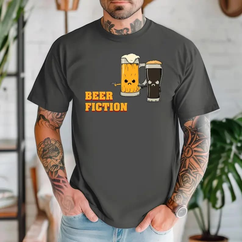 Beer Fiction Tshirt Cotton Short Sleeve Summer Graphic O-neck Tee Craft Beer Pop Culture Gift Funny Casual Breathable Clothing
