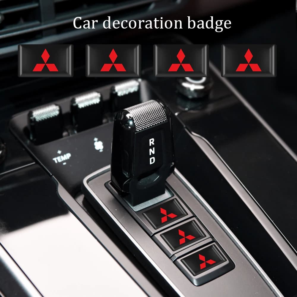10Pcs Auto Styling 3D Epoxy Resin Emblem Badge Sticker Decals For Mitsubishi ASX Mirage L200 Lancer Sport Attrage Pajero Colt