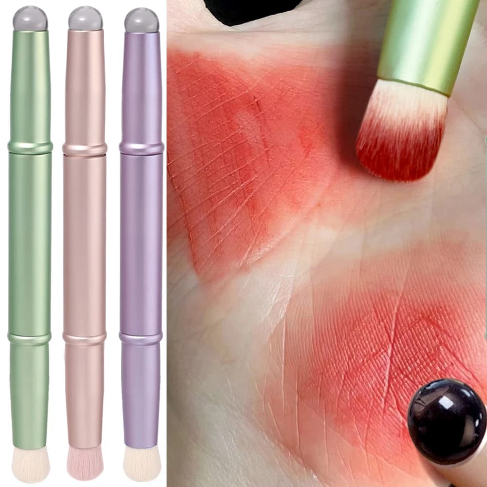 New lip brush with slogan silicone double head jelly with soft fiber hair concealer Multifunction Brushes for floral makeup for eyes