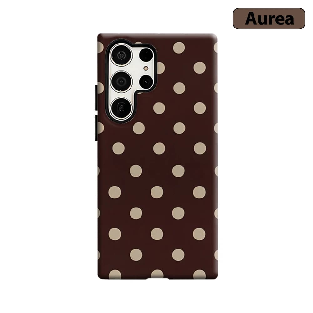 Custodia per telefono marrone scuro e crema per Samsung Galaxy S25 Ultra S24 S23 Ultra Plus, antiurto, a doppio strato, cover posteriore resistente
