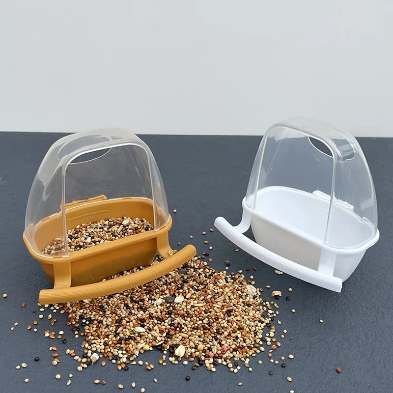 Bird Feeder for Cage Hanging Bowl Cups Parakeet Feeder Box Pet Cage Plastic Food Container Easy To Install Accessories 1 Pcs