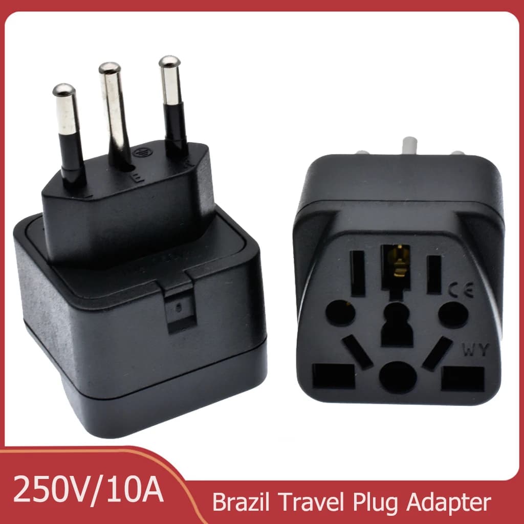 Universal Adapter for Brazilian Plug 3 Pin EU Euro AU US UK to Brazil Travel Adapter Power Supply Cable Charger socket