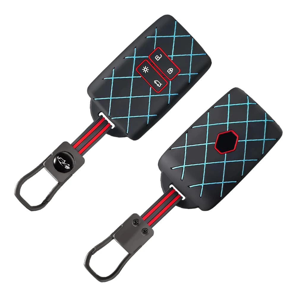 Silicone Smart Card Key Cover with Keychain for Renault Captur Koleos Kadjar Megane Talisman Espace Clio Anti Scratch Key Holder