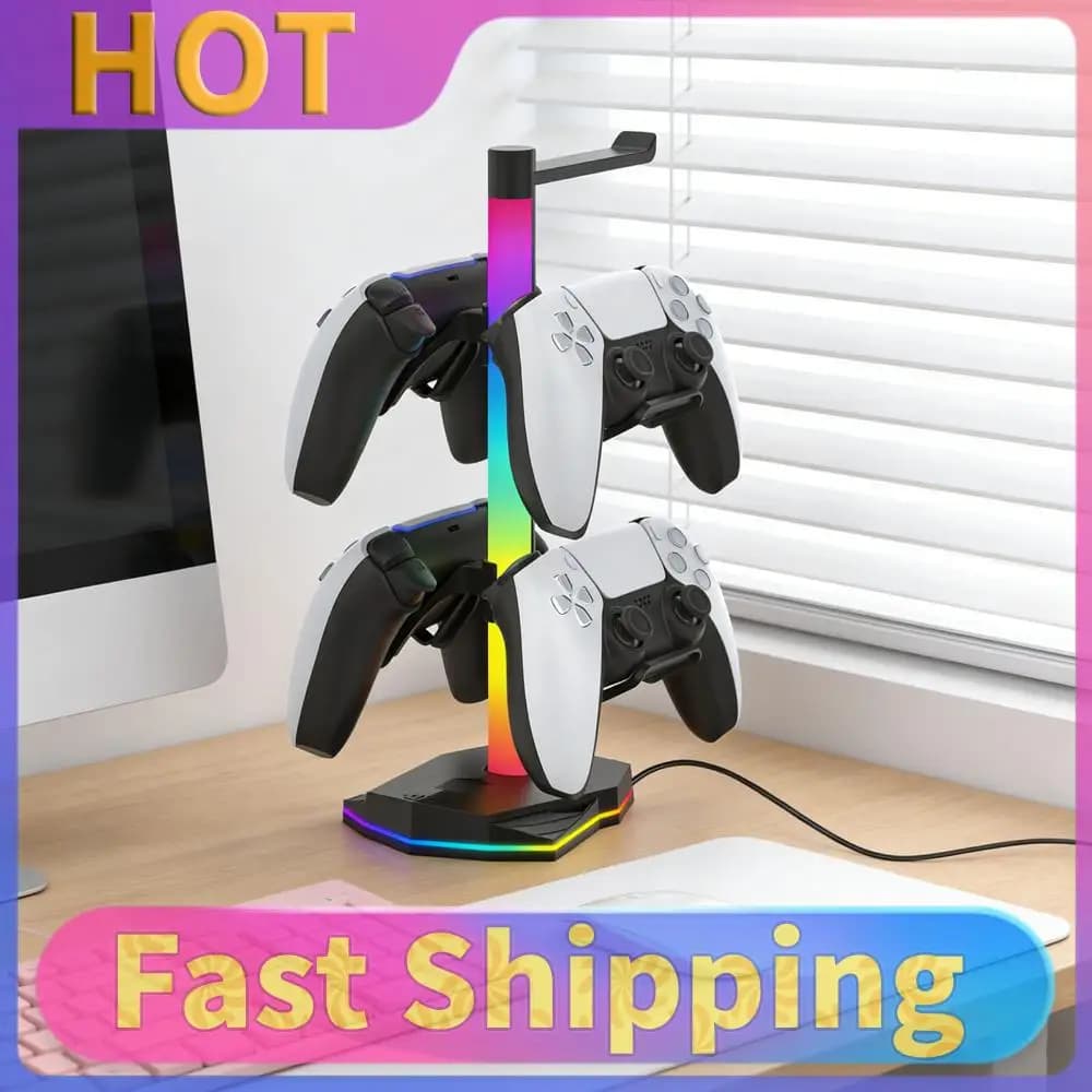 Supporto per Controller e Cuffie, Espositore Antiscivolo per Auricolari, Ganci Rimovibili, Accessori per Gaming