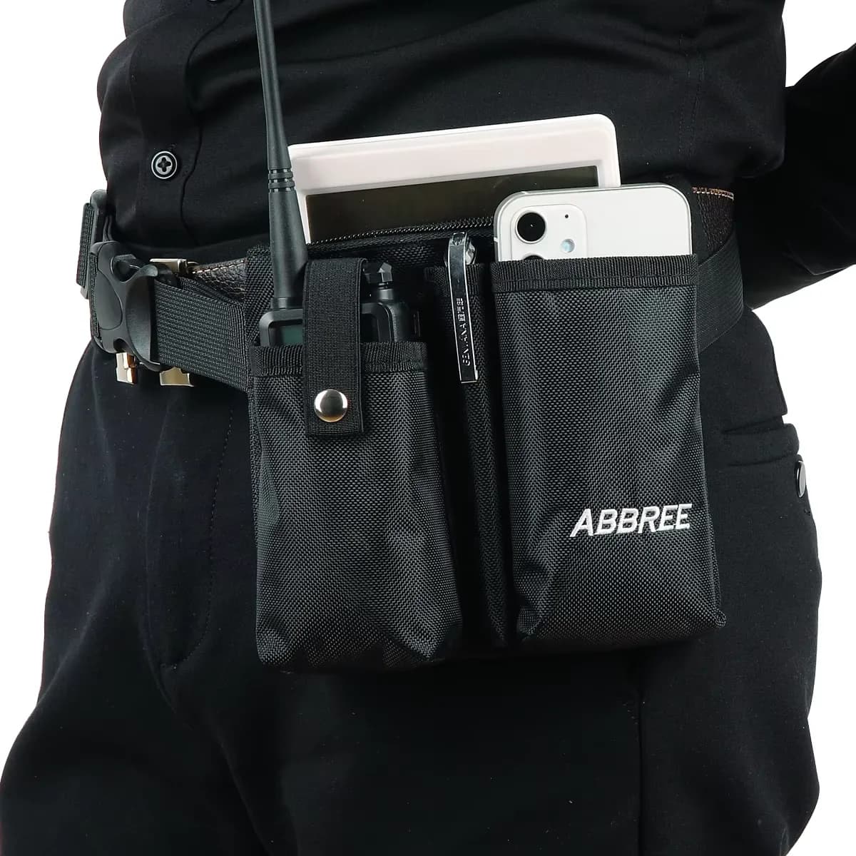 ABBREE Waist Bag For Restaurant Bars Hotels Cafes Waiter Money Pouch Apron Bag for Baofeng UV-5R 888S UV-S9 Walkie Talkie