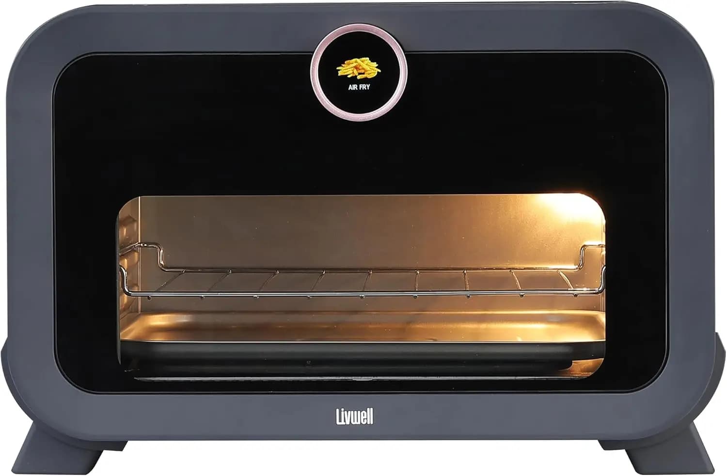 19-Quart Indoor/Outdoor Air Fryer Pizza Oven with TFT Touch Screen and Ceramic Stone – 5 Pizza Presets & 4 Air Fry Presets, PFOA