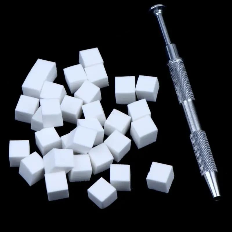 100pcs Nail Art Sponge Set With Grabbing Pen For DIY Nail Art Gel Polish Brush Glitter Powder Manicure Accessory Manicure Tool