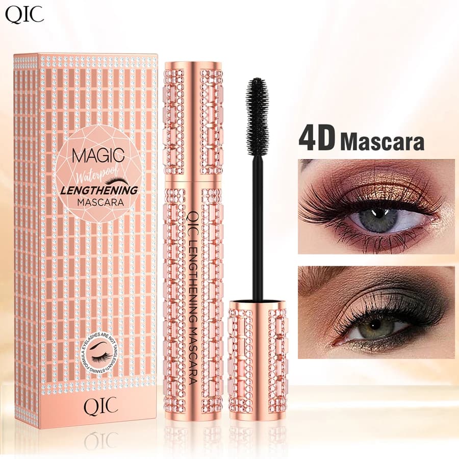 Waterproof 4D Diamond Shine Volume Curl Mascara Luxury Style Slip-proof Eye Makeup for All Eye Cosmetic Skin Types