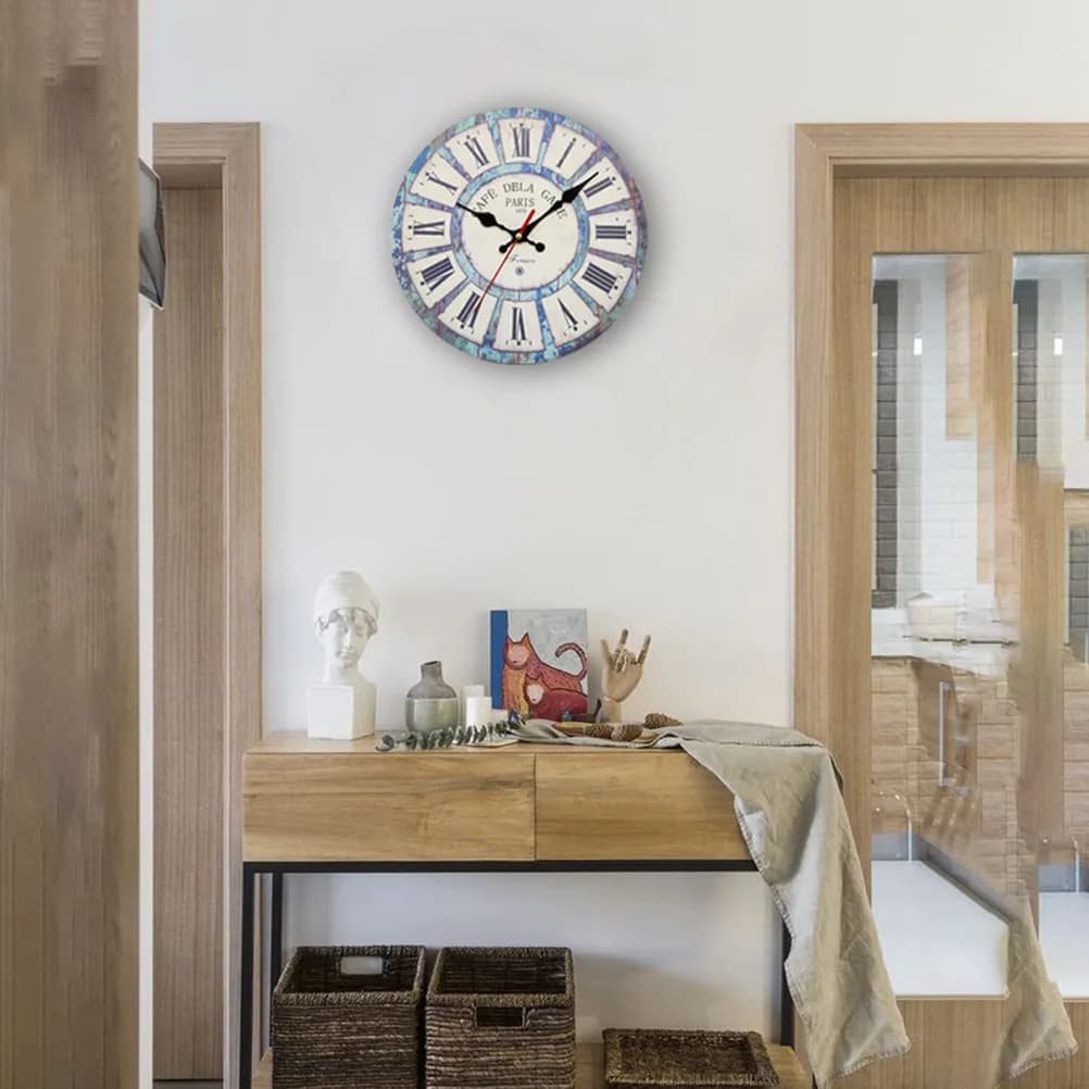 Watch Silent Style Country Modern Acrylic Wall Clock Acrylic Home Decoration Without Ticking Rumorous For Living Room Blue Sky