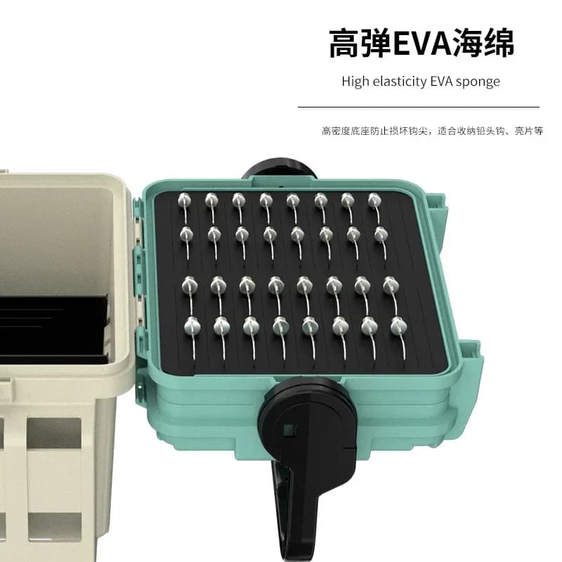 7L Double‑layer Small Fishing Box ABS Self‑locking Handle Convenient Outdoor Fishing Tackle Box for Outdoor Fishing Activities