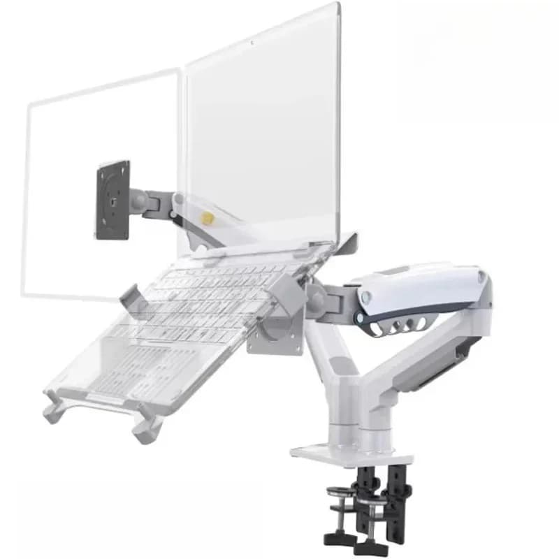 CH Desktop NB F160 + FP-2 Gas Spring Dual Arm for 17"-27" Monitor Holder + 10"-17" Laptop Support Air Press Mount Stand Load 2-9
