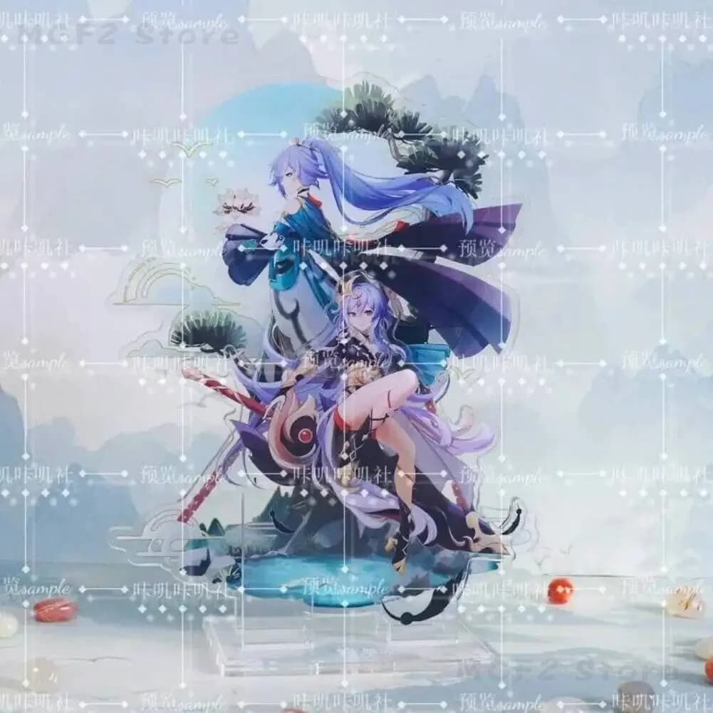 NUOVO Badge Cosplay Anime Laser Ticket Decorazione da Tavolo Honkai Impact 3 Fu Hua - Statuetta in Acrilico con Base