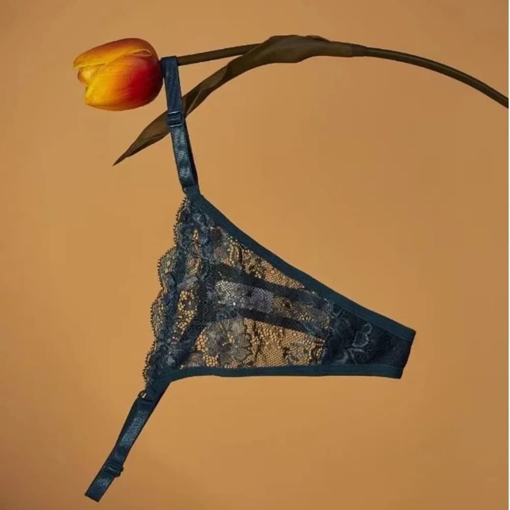 4pcs Lingerie Hollow Out Lace Thongs Transparent Low Waist Women Panties Underwear Mesh T-back Briefs Summer Wear