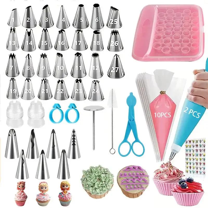 Set of 53 cake cream piping decorations, cake cream piping decorating tool set, baking tools