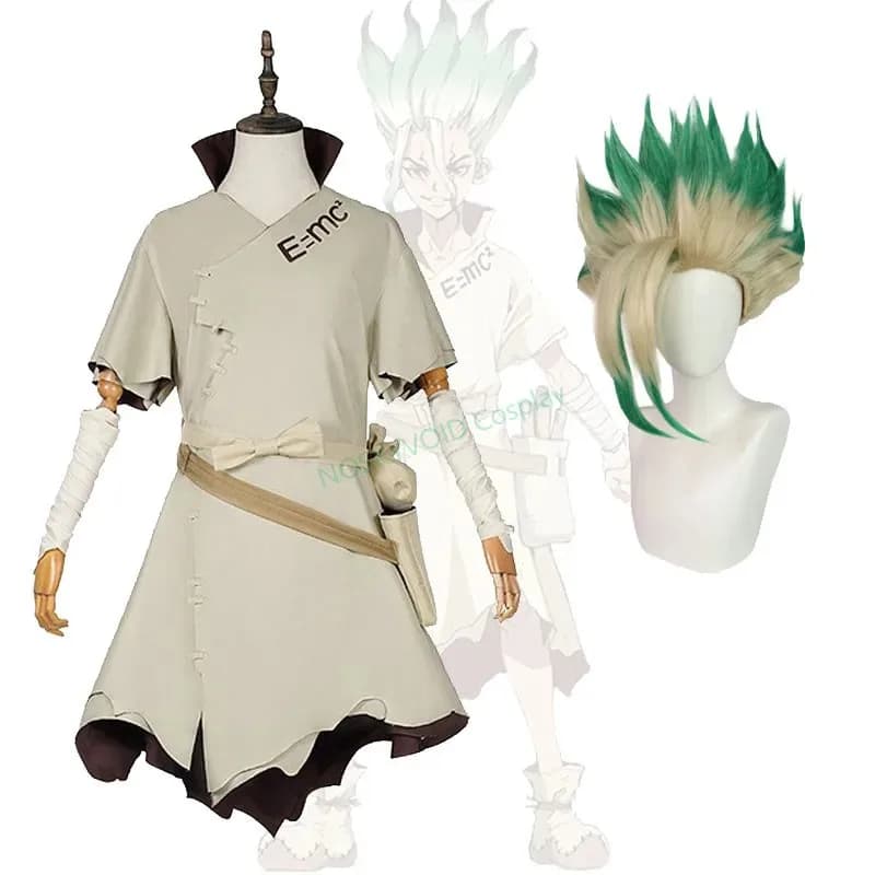 Anime Ishigami Senkuu Cosplay Jacket Halloween Costumes Comic-con Cosplayer Wigs Carnival Party Ishigami Senku Dressing Up