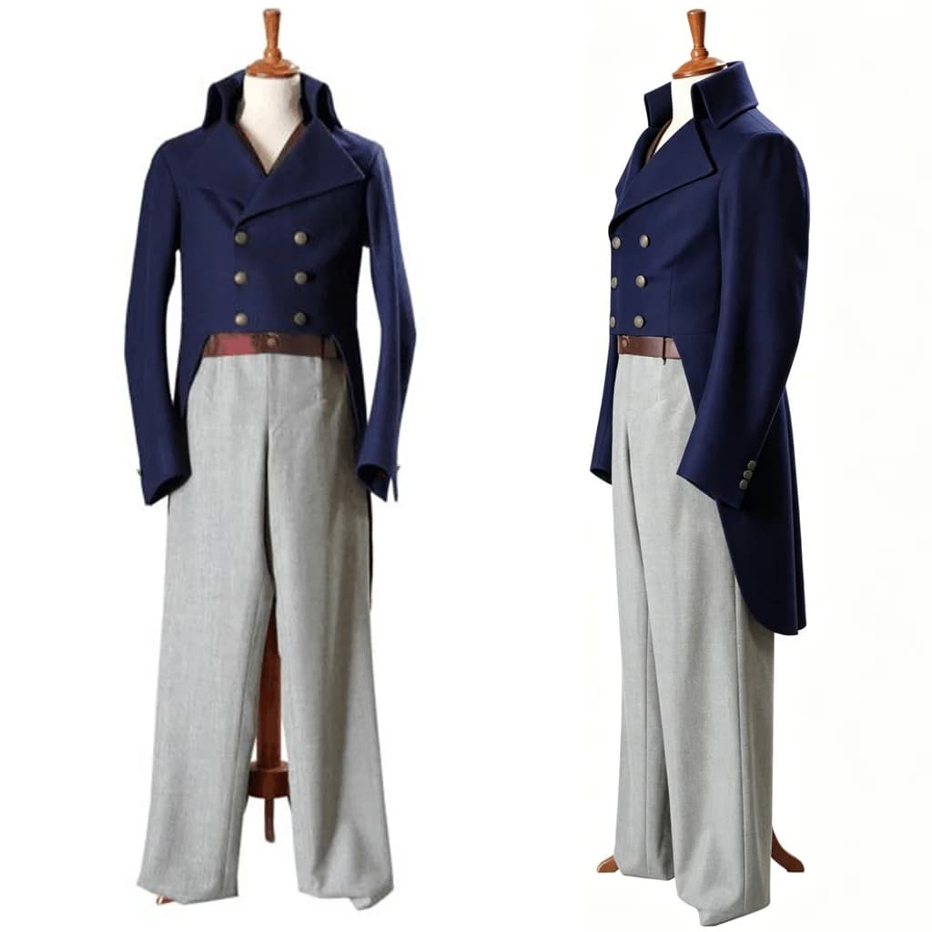 Mr Darcy Cosplay Outfits Vintage Victorian Regency 3 Piece Men Suit Jacket Waistcoat Breeches Historical Gentleman Costume