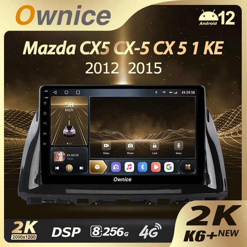 Ownice K6 + 2K per Mazda CX5 CX-5 CX 5 2012 - 2015 Autoradio Lettore video multimediale Navigazione Stereo GPS Android 12 No 2din Dvd