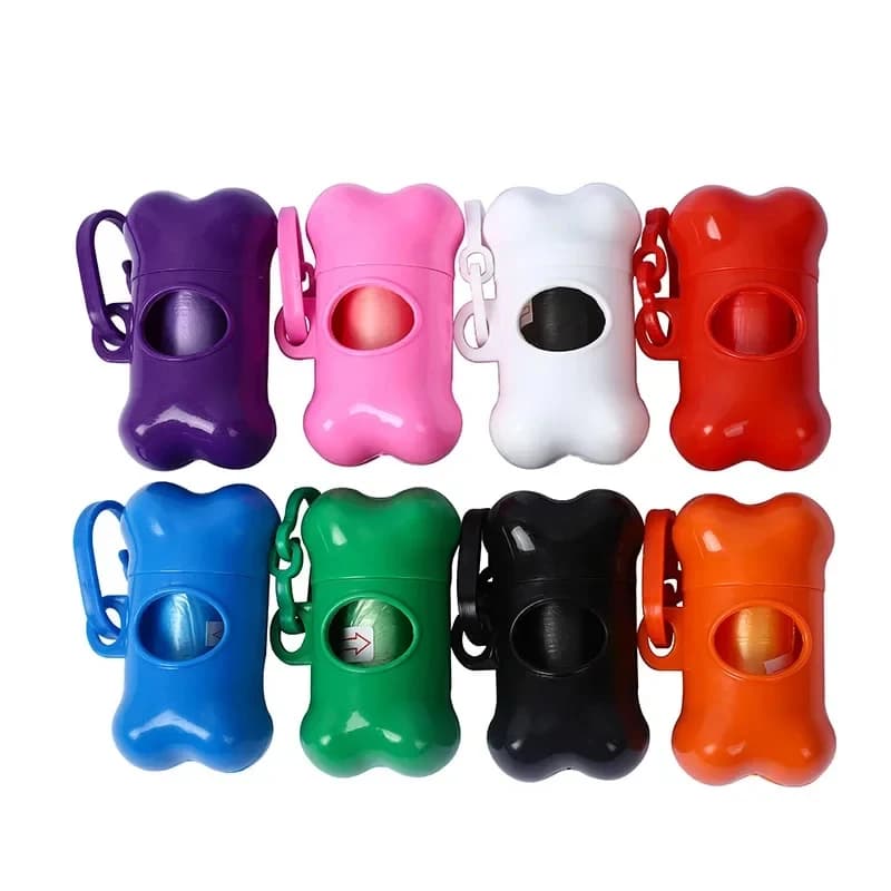 1/2pcs Bone Shaped Poop Bag Dispenser Pet Dog Waste Bag Holder Plastic Garbage Bags Dispenser Carrier Case Portable Litter Pouch