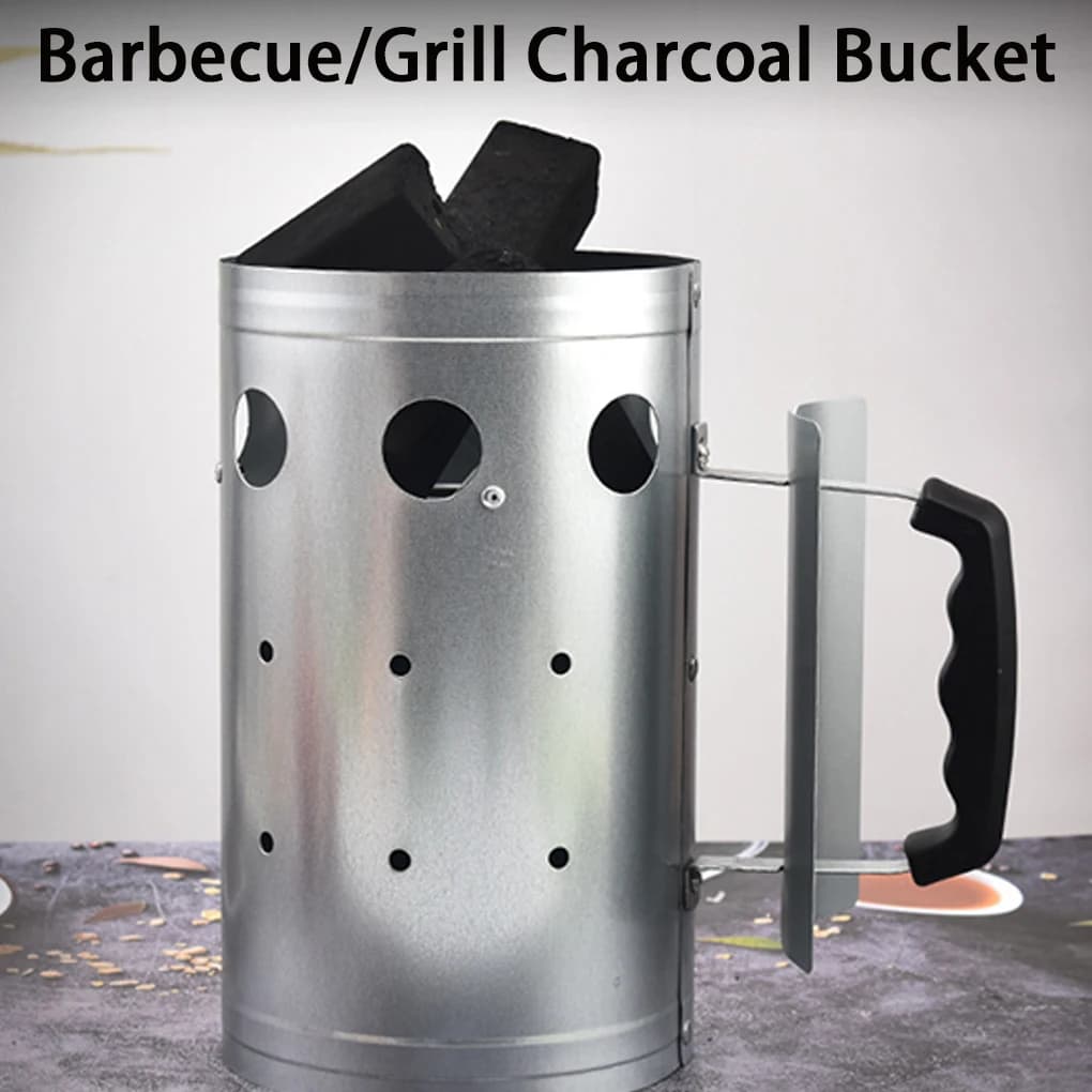 Accenditore per Carbonella BBQ, Secchio per Accensione Carbonella, Cilindro Accensione per Barbecue da Esterno per Campeggio