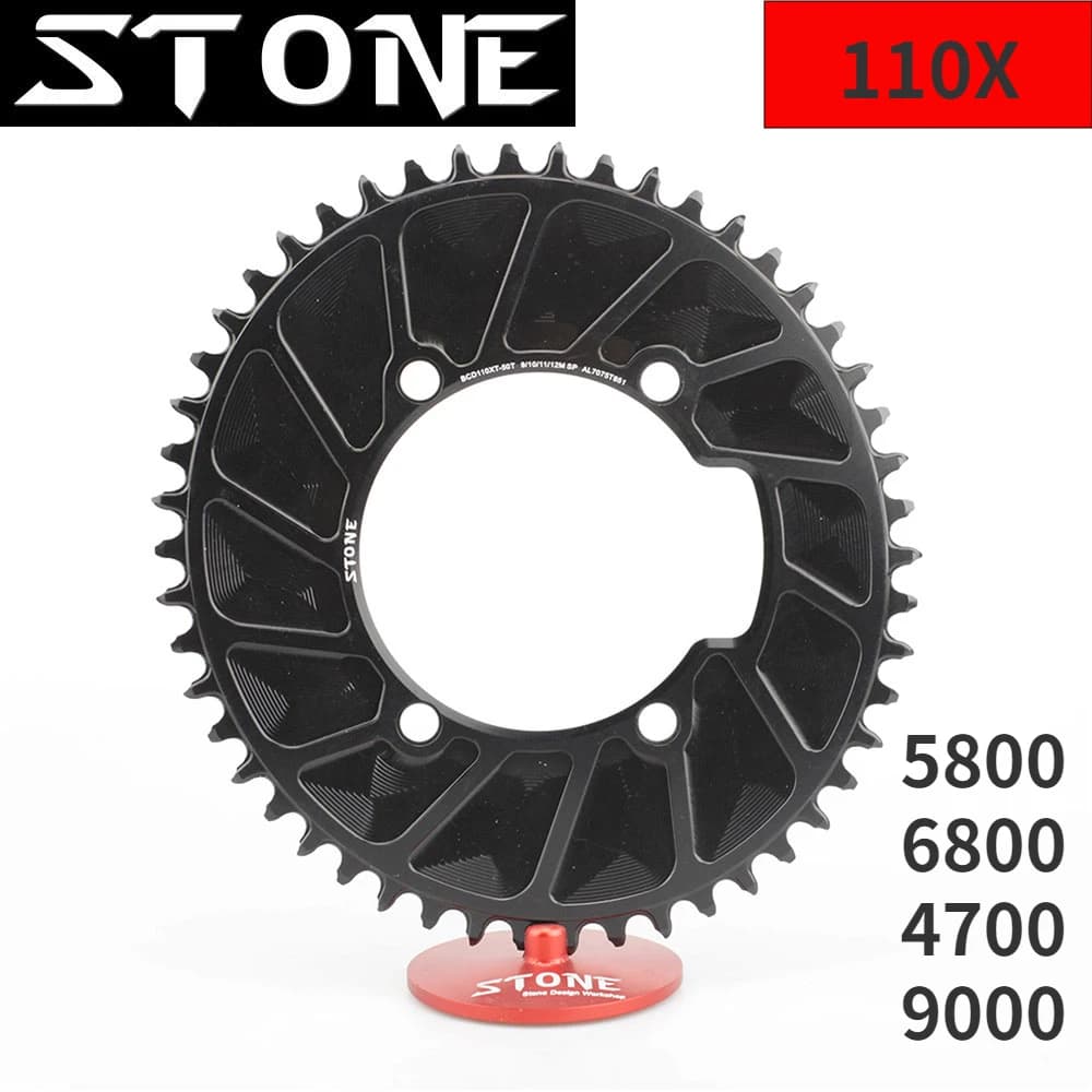 Corona ovale singola per bici da strada in pietra BCD 110mm Corona 4 bracci per 105 FC 5800 6800 Ultegra 4700 Tigra 9000 Ruota dentata