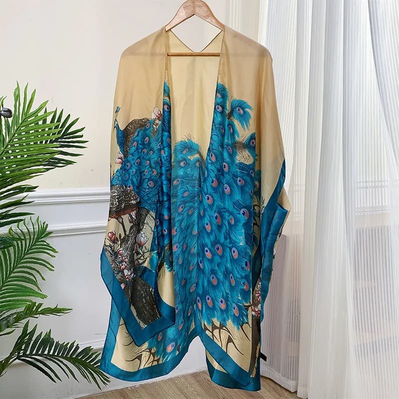 Nuovo Poncho Estivo alla Moda per Donne, Asciugamano da Spiaggia, Mantella Parasole Versatile per Vacanze al Mare P2