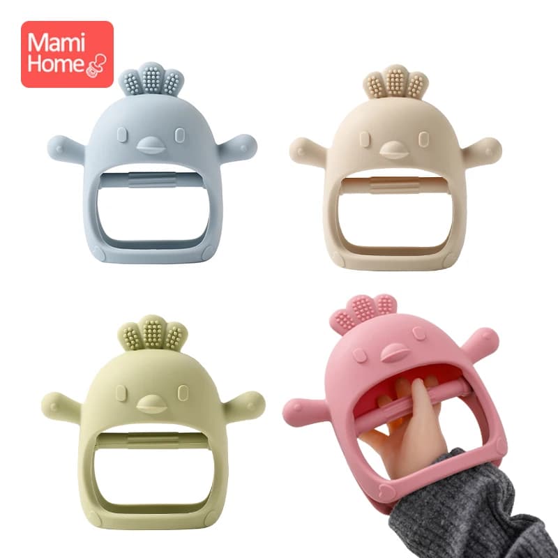 Baby Teether Chick Gloves Teether Silicone Anti-eating Hand ​Molar Stick Massage Gums Baby Anti-biting Teether Baby Accessories