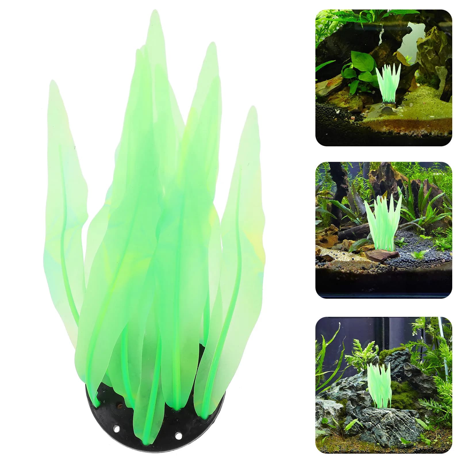 Artificial Plants in Silicone for Aquarium, Realistic Decoration for Tropical Fish Tanks, Improvement of Underwater Scene
