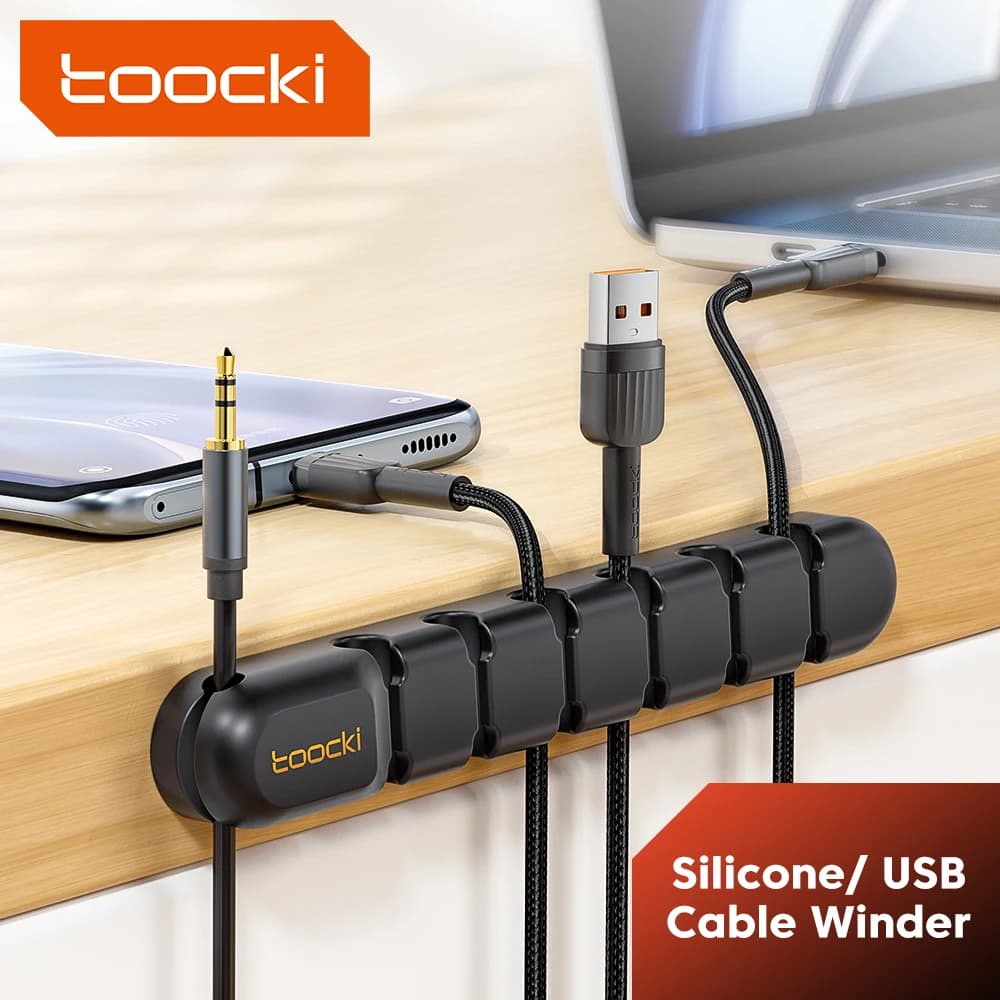 Toocki Cable Organizer Management Wire Holder cavo USB flessibile Clip avvolgicavo in Silicone per Mouse tastiera auricolare protezione del cavo