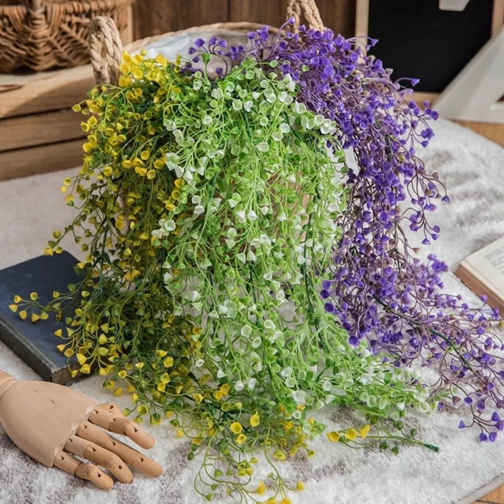 Piante Artificiali in Plastica, Fiori Artificiali, Foglie Pendenti Fatte a Mano, Viti Realistiche, Decorazione per Portico