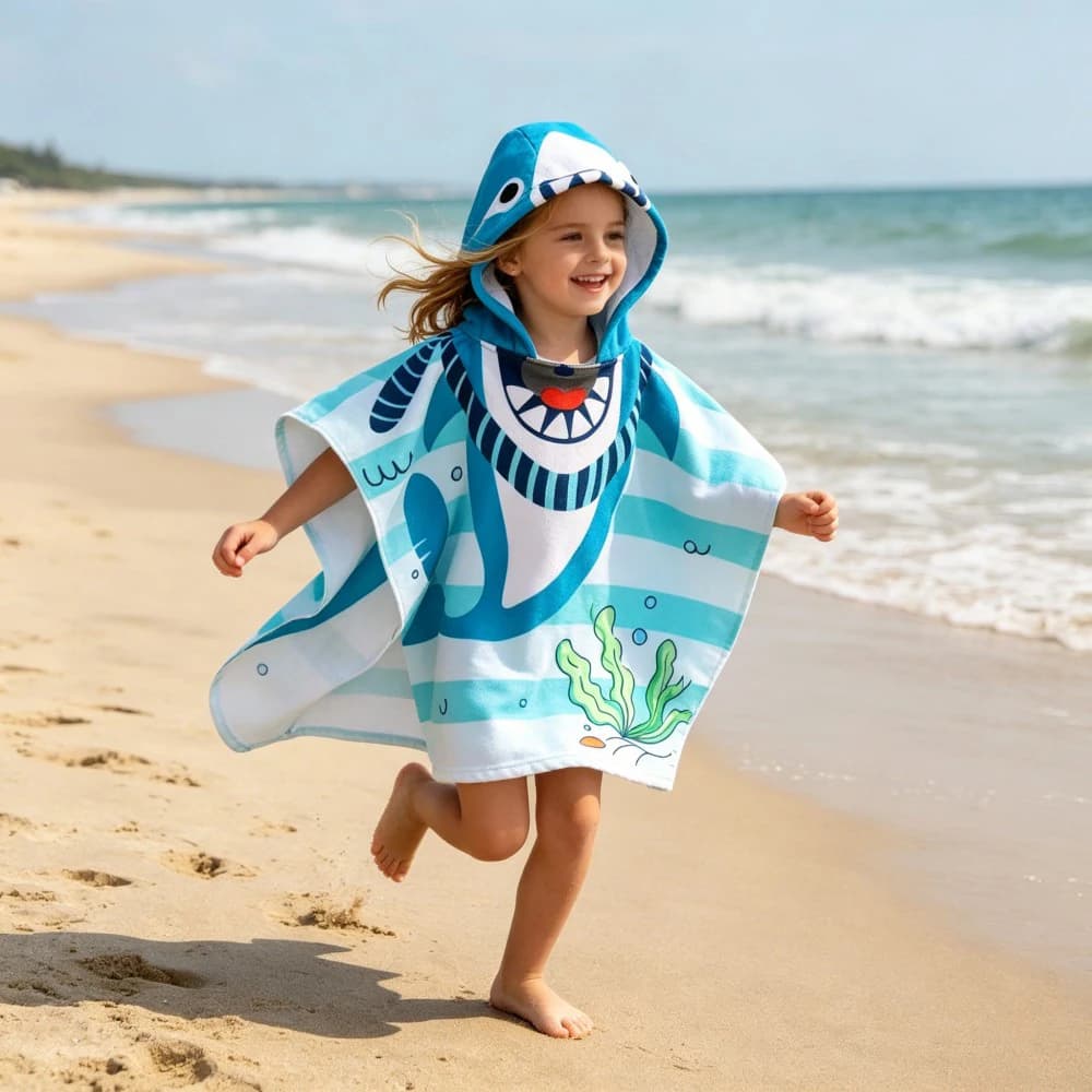 Accappatoi da Spiaggia per Bambini, Asciugamani con Cappuccio a Cartoni Animati, Poncho ad Asciugatura Rapida per Ragazzi e Ragazze, Accessori da Bagno per Neonati