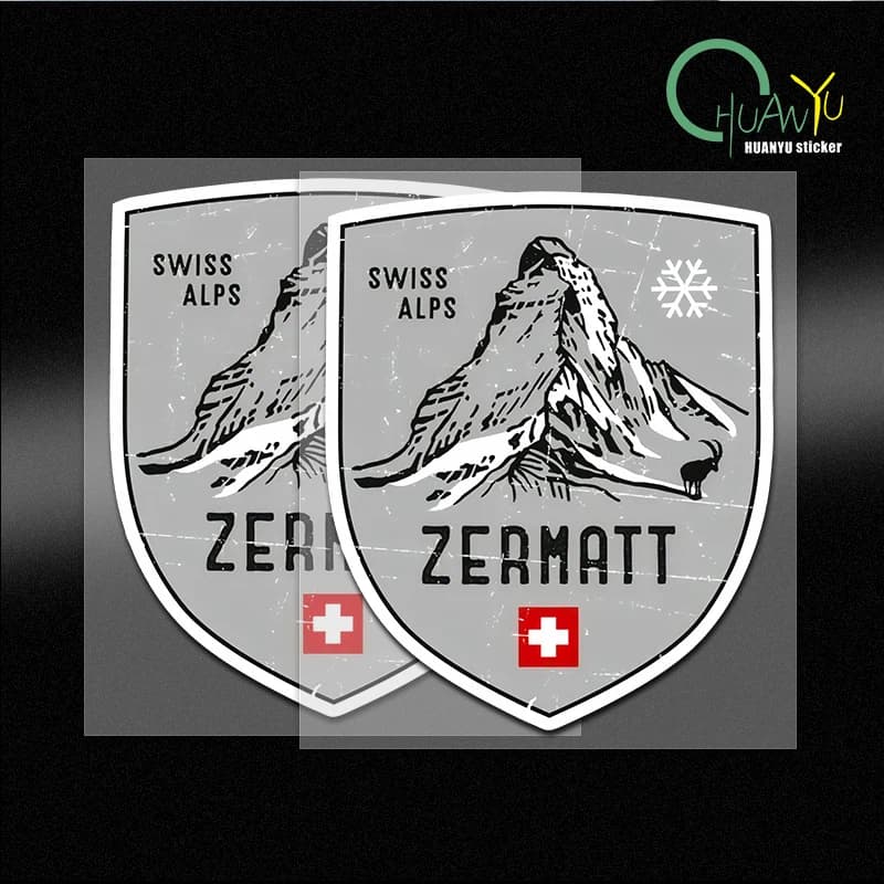 Zermatt Mountain Svizzera Emblema 10 pezzi adesivi per soggiorno adesivi bottiglie d'acqua decorazioni auto finestra da parete per bambini