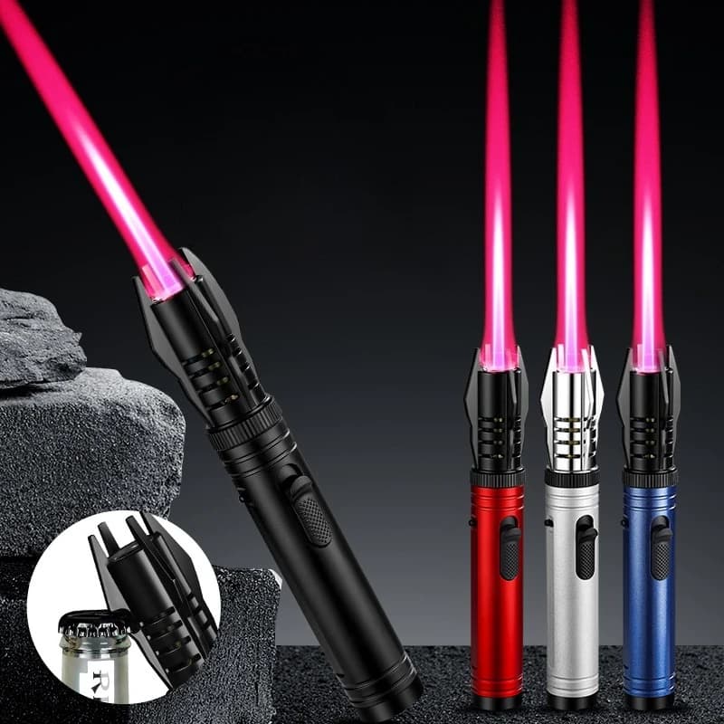 1300°C Red Flame Culinary Torch Lighter with Bottle Opener, High-Temp for Baking BBQ Camping Outdoor