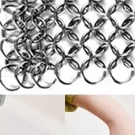 kitchen clean Stainless Steel Cast Iron Cleaner Chain Mail Scrubber Brush Pan Net Home Cookware Kitchen Tool Clean Accessories