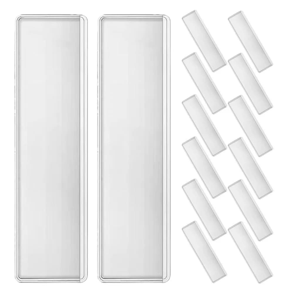 25 Pezzi Porta Etichette Adesive in PVC Trasparente, Tasche per Schede in Plastica Trasparente Autoadesive per Ufficio, Magazzino, Aula
